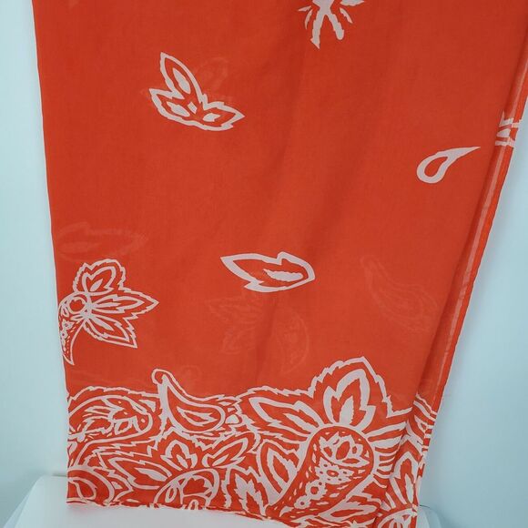 Estee Lauder Women's Orange Semi Sheer Floral Sarong Wrap‎ Scarf - Picture 3 of 3
